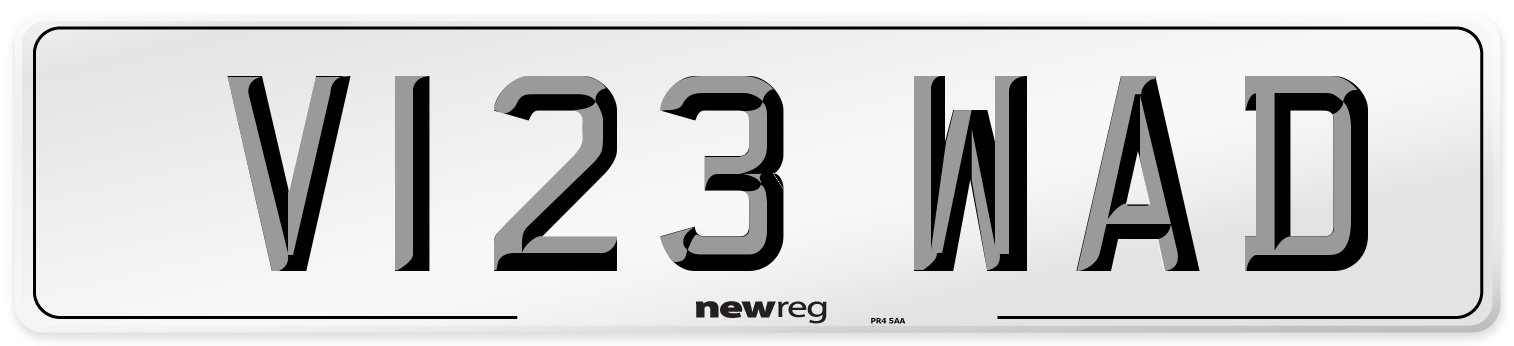 V123 WAD Number Plate from New Reg